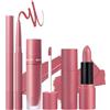 Generic Set cosmetico Labbra Velluto - Tre Matite Pigmentazione, Trucco Labbra Brillante Naturale | Prodotto Bellezza Labbro Lunga Tenuta, Cosmetici Satinati Pratici, Accessorio Trucco Compatto