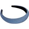 Wambere Cerchietto per capelli largo 3 cm in tessuto jeans, accessorio per capelli, accessorio per capelli per donne, fascia intrecciata, fascia vintage per capelli, cerchietto antiscivolo, blu chiaro