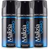 Malizia Uomo Profumo d'Intesa Deodorante Spray 150 ml - Eau de Toilette Maschile, Fragranza Intensa e Duratura, Freschezza per Tutto il Giorno (Skyline 3 Unità)