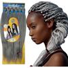 Ser Mulher Capelli SUPER JUMBO PREMIUM Braid per Treccine Africane PESO: 522g, LUNGHE: 65cm Pre-Stretched - Hair Braiding Extension, Anellini per Styling COMPRESI, (Silver, 65 cm)