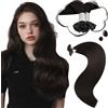 Moresoo Extension Cheratina Lisci 60 cm Marrone #2 50g 50 Ciocche Remy | Caduta Fluida, Riflessi Castani, Lunghezza Importante, Look Elegante, Fibra Allineata, Densità Ottimale, Viva