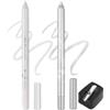 Generico 2 Pcs Colorato Gel Glitter Eyeliner, Eyeliner impermeabile Labbra Liner Ombra occhi Matite sopracciglia Penna Eye Makeup (05argento&02bianco)