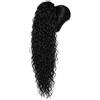 Ser Mulher Coda Capelli Extension Riccia, Lunga: 70 cm - Peso: 146 g con Coulisse Regolabile - Coda Finta Capelli, Voluminosa in Termofibra Naturale, Facile da Applicare, JACY, (Natural Black, 70 cm)