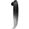 Ser Mulher Coda Capelli Extension di Cavallo Lunga 70 cm - Termofibra Resistente, Effetto Naturale - Peso: 150 g - Facile da Applicare - Coda Finta Capelli Lisci, (Black/Silver Degradee, Lisci) MARILIA