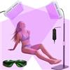 Warmforwel Lampada abbronzante per il viso, 100 LED, lunghezza d'onda 395 nm, solarium per tutto il corpo, dispositivo autoabbronzante con base/altezza/angolo regolabili, collo d'oca girevole a 360°, timer e