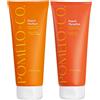 POMÉLO + CO. Pomélo+Co. Peach Duo: shampoo + balsamo - idratante per capelli secchi - set vegano * con ingredienti ricchi e nutrienti - 2 x 200 ml