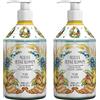 Midefa 2x Le Maioliche - SICILIAN ORANGE BLOSSOM - SAPONE LIQUIDO MANI 500 ml - MADE IN ITALY - Note di Fiori di Arancio, Scorze di Limone, Mandarino, Legno di Cedro + in OMAGGIO 2 Tisane Viropa