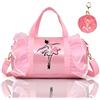 KingBig Carino Balletto Danza Bag KidsTutu Dress Dance Bag, Ragazze Personalizzato Impermeabile Bag Ballerina Duffle Bag, Rosa 08, 11.6 x 7.1 x 7.1 in, Portatile