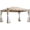 milani home GAZEBO KARNAK 3x4 STRUTTURA IN ACCIAIO TELO IN POLIESTERE E ZANZARIERA