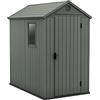 Keter Casetta da Giardino Darwin 4x6, Finitura Effetto Legno, Colore Verde Salvia, 2 m², 125,8x184,5x205H cm