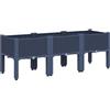 vidaXL Fioriera da Giardino con Gambe Grigio Blu 120x40x42 cm in PP