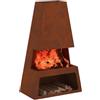 vidaXL Focolare Marrone 60 x 35 x 100 cm, Camino da Giardino Elegante, Design Rettangolare in Acciaio, Resistente, Facile da trasportare, Anti-ruggine