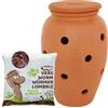 WORMacotta | Lombricomposter 6,5L in terracotta da seppellire | 500 gr di vermi di Compost | Trasforma la tua fioriera in lombricomposter | Composta i tuoi rifiuti organici