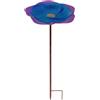 Wedhapy Mangiatoia per Uccelli da Bagno con palo a Forma di Fiore, Vasca da Bagno 9, 5x25 Pollici, mangiatoia da Terra, squisita Decorazione per Giardino Esterno, Viola Blu
