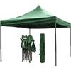 TANIASHOP Gazebo 3 x 3 metri Pieghevole Tessuto Poliestere Impermeabile Struttura in Metallo Richiudibile a Fisarmonica Tendone Portatile Fiera Mercato Giardino Esterno + Sacca per Trasporto Verde