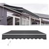 NAIZY Tenda da sole a braccio oscillante in alluminio per balcone terrazza (2,5 x 2 m) - grigio scuro