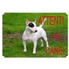 Crazy Family Shop Cartello Targa ATTENTI AL CANE da Cancello BULL TERRIER cm 30 x 21,5