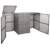 Mendler 3x copribidoni box spazzatura rifiuti HWC-E25 66x195x110cm acciaio polyrattan - grigio