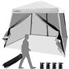 COSTWAY Gazebo Pop-up da Giardino 3 x 3 m, Tenda per Feste con Altezza Regolabile (237/255/246 cm), Gazebo Pieghevole da Esterno con Rete Impermeabile, per Campeggio, Giardino, Mercato (Bianco)