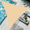 YAOYI Tenda parasole, 1 x 1 x 1 m, triangolare, traspirante, in HDPE, per esterni, blocco UV 95%, per giardino, patio, cortile, feste, con corda, beige (realizziamo dimensioni personalizzate)