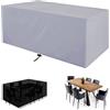 PLZY Copertura Tavolo Esterno, Copertura Mobili da Giardin Rettangolari Copri Tavolo da Esterno Tessuto 420D Oxford Telo Copritavolo da Esterno Impermeabile Anti Vento-90x90x90cm