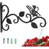 Greensen Supporto per Piante da Appendere All'aperto, Supporto per Cesto Sospeso per Montaggio a Parete per Cesto Sospeso Supporto per Cesto di Fiori Supporto per Gancio da Parete in Ghisa Retrò con Design a F