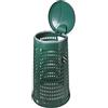 LoviStore Trespolo con Coperchio in Plastica Verde Ø38/50xh80cm, Bidone per Raccolta Differenziata, Contenitore per Giardinaggio, Rifiuti Verdi o Compost, Pattumiera Resistente e Lavabile
