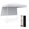 HOMASIS Gazebo Esterno Resistente con Parete Laterale, Gazebo Pieghevole e Portatile con Supporti Inclinati e Borsa per il Trasporto, Tenda Pop up per Campeggio, Spiaggia (Bianco, 300 x 300 x 262 cm)