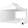 TOOLPORT Gazebo Pieghevole Giardino 3x4,5m - 2 Laterali (finestre panoramiche) Telo 700N Poliestere Idrorepellente Padiglione Mercati Sagre Bianco