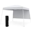 COSTWAY Gazebo Pop-up da Esterno 3 x 3 m, Gezebo Pieghevole con 1 Parete Laterale, Zaino Portatile e 4 Picchetti, Tendone Impermeabile e Resistente per Campeggio e Feste (Bianco)