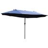 Outsunny Ombrellone da Giardino 460x270x240cm Doppio con Apertura a Manovella, Acciaio e Poliestere Blu