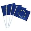 Zeus Party Bandierina Europa 20x30 cm con Asta Per Sventolare 4 Pezzi