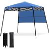 HOMASIS Gazebo Esterno Resistente con Parete Laterale, Gazebo Pieghevole e Portatile con Supporti Inclinati e Borsa per il Trasporto, Tenda Pop up per Campeggio, Spiaggia (Blu, 210 x 210 x 210 cm)