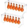 Buachois 2pezzi Griglia per Ali di Pollo,Griglia Arrosto Alette e Coscette di Pollo in Acciaio Inox,Barbecue da Campeggio All'aperto Griglia per Pollo Pieghevole 14 Slot,per Forno e Barbecue