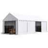 TOOLPORT Tendone deposito 4x8 m PVC 750 N bianco tenda capannone telaio perimetrale e rinforzo del tetto