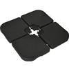 Outsunny Base per Ombrellone Set 4 Pezzi in HDPE Riempibile con Acqua o Sabbia, Basamento per Ombrellone con 4 Connettori, 104x104x7.5 cm, Nera
