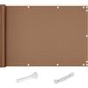 QINGLV Copri Ringhiera Balcone 150x800cm Frangi-Vista E Telo Frangivento per Balconi Oscurante Anti-UV Recinzione Copertura per Balcone Giardino Protezione per Balconi Recinzioni Terrazze -Marrone