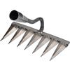 ETUCYNG 7 Denti Rastrello Giardino Metallo, Rastrello Per Impieghi Gravosi, Rastrello Sarchiatore, 32mm Apertura Rastrello Arieggiatore, Rastrello In Acciaio Al Carbonio, Rastrello Per Foglie, Senza Manico
