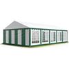 TOOLPORT Tendone per Feste 5x10 m PVC Verde-Bianco 100% Impermeabile Gazebo da Giardino Tendone da Esterno Tenda Party