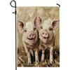 Generic Bandiere da giardino a forma di maiale carota, 30,5 x 45,7 cm, double face, per esterni, divertenti bandiere per fattoria in stile fienile, bandiere per prato standard, per cortile con animali