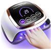 Gugusure Lampada per unghie a LED UV, 180 W, con display LCD, sensore automatico e 4 timer, 42 perline LED