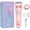 CHENRI Modira Shaver, 2 in 1 Rasoio da donna, Epilatore Senza Fili con display a LED, Rasoio elettrico trimmer bikini, Depilatore Donna indolore, Trimmer Impermeabile per braccia gambe bikini (Rosa)