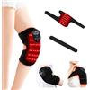 WARMFORWEL Fascia Ginocchio 72 LED Luce Rossa & Infrarossi con Riscaldamento & Massaggio Vibrazione, 660nm & 850nm Terapia Luce Senza Fili per Ginocchio Spalla Braccio, 3 Livelli, 8 Modalità