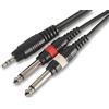 Pulse PLS00140 - Connettore jack stereo da 3,5 mm a 2 connettori da 6,35 mm (1/4), 1,2 m, colore: Nero