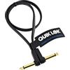 QUIK LOK - Cavo Patch Flat FPC/QUIKBOARD FPC/QB-0,50K, 50 cm, Jack Mono Angolato 90°, Design Ultra Sottile, Colore Nero, per Pedali Chitarra ed Effetti Compatti