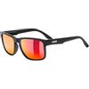Uvex poise - occhiali sportivi per adulti - 100% protezione UVA, B, C - specchiato - black matt/mir.red - one size