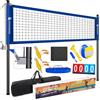 OKKMAX Rete da pallavolo professionale per esterni, con aste regolabili e design anti-abbassamento, rete portatile per pallavolo, include piastra fissa da spiaggia, tabellone, linea di confine e borsa per il