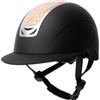 Horze Casco da equitazione da donna con cristalli, CE EN 1384:2023, regolabile, glitter albicocca, nero, 52/54