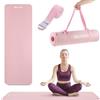 HyperMotion Tappetino Yoga e Fitness NBR 183x61x0,8 cm Rosa, Antiscivolo 8 mm, con Cinghia per Trasporto e Stretching, per Yoga, Pilates e Allenamento