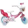 OPEN.AIR Bicicletta Princess per Bambini, 12 Pollici, Rosa, 2-4 Anni, con Decorazioni e Sedile Regolabile